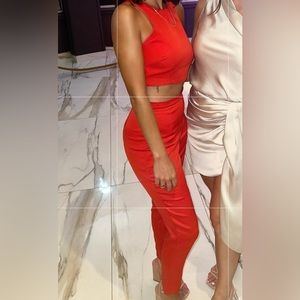 Lulus two piece red pants set